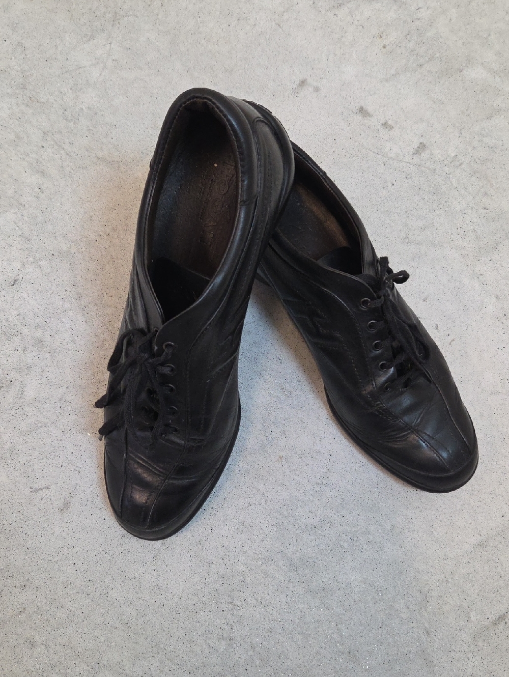 Hogan Women Black Leather Derby Shoes Casual Office Dressy Lace-Up Size 7